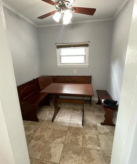 Dining room area, and dining set