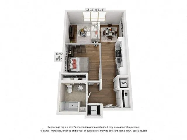 Floor plan The High Rise Studio