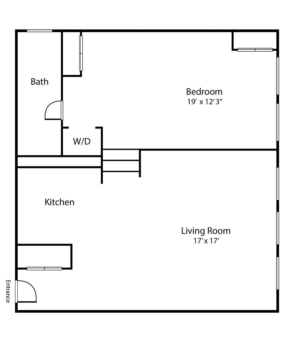 Floor plan 1 Bed/1 Bath