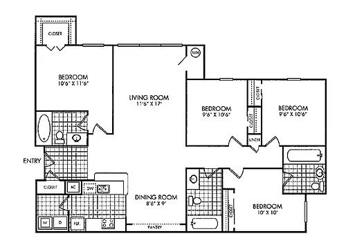 Floor plan Four Bedroom