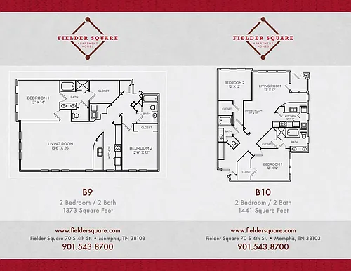 Floor plan B10 Two Bedroom Two Bath