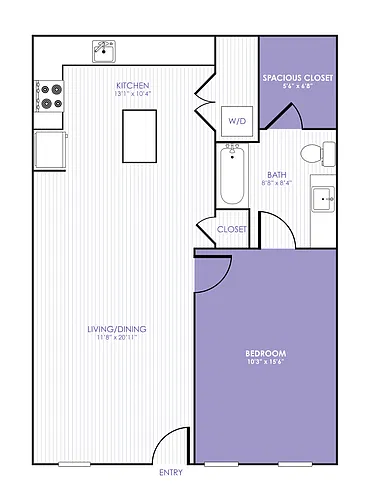 Floor plan 1 Bed 1 Bath 11F