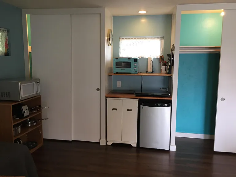Two large closets.