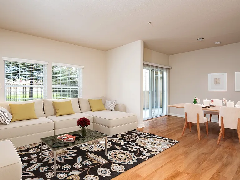 Living Room with wood flooring throughout