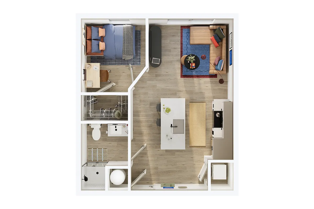 Floor plan 1BR/1BA - B1