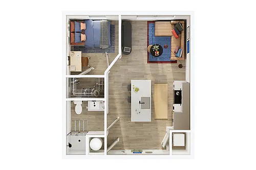 Floor plan 1BR/1BA - B1