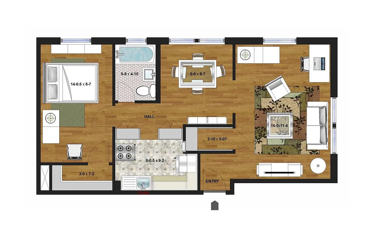 Floor plan One Bedroom