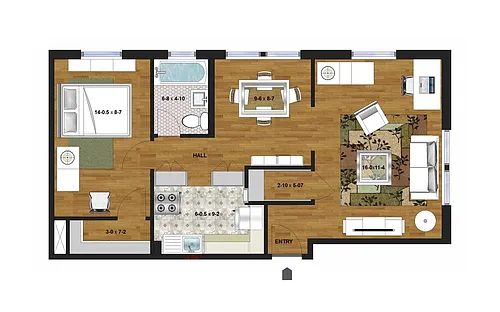 Floor plan One Bedroom
