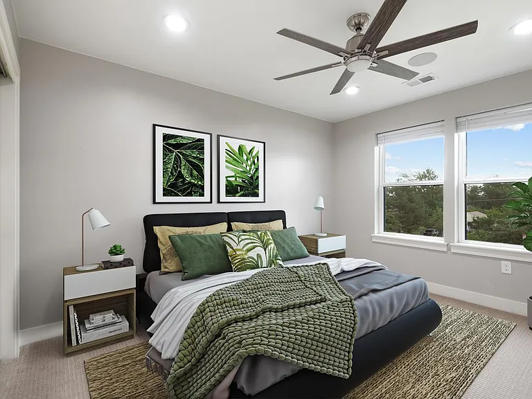 Bedroom 3. This image shows a virtually furnished space. Bedrooms come unfurnished.