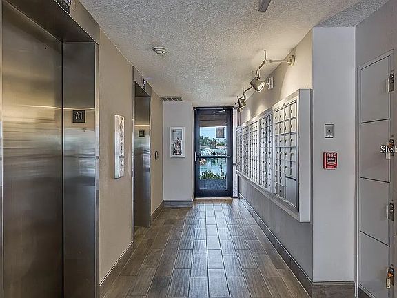 Elevators and mailroom front lobby at 51 Island Way.
