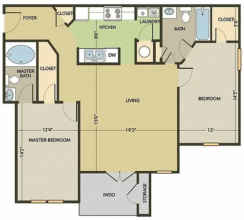 Floor plan 2BR 80%- Partial Reno