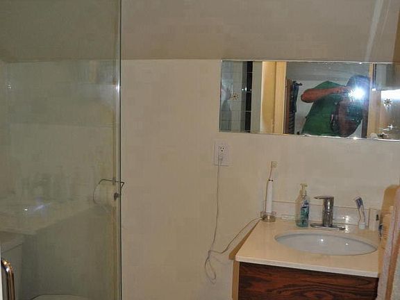Glass Shower with Arts & Crafts Tile
