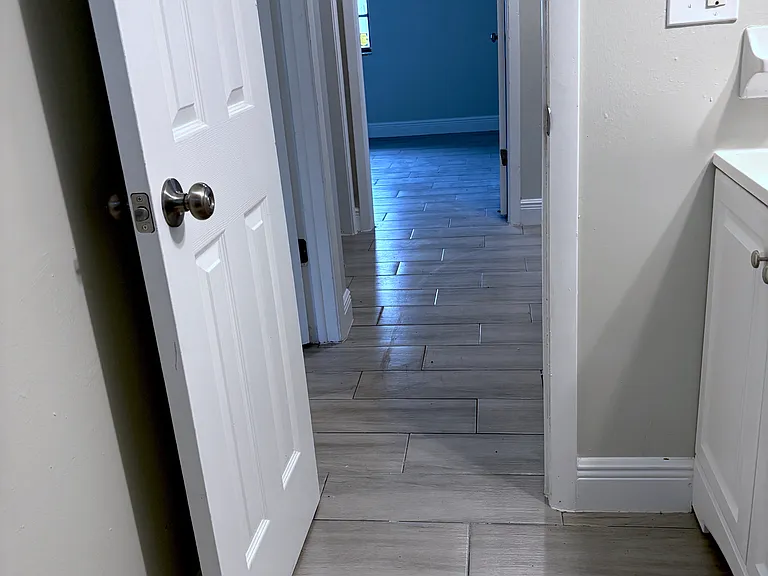 Bathroom looking to bedroom 1