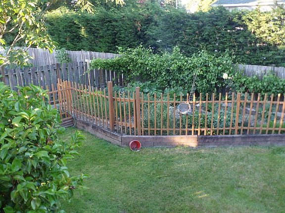 fenced vegetable garden