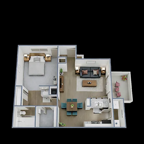 Floor plan 1 Bed 1 Bath