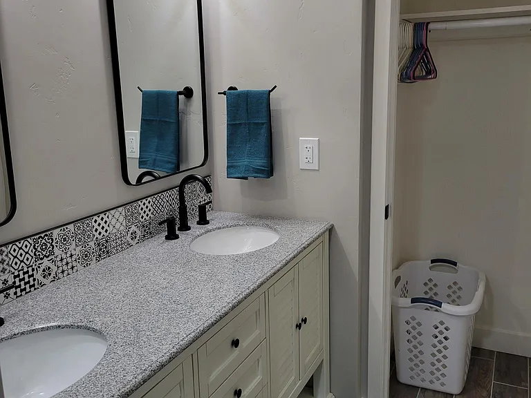 Bathroom attached to the first bedroom.
