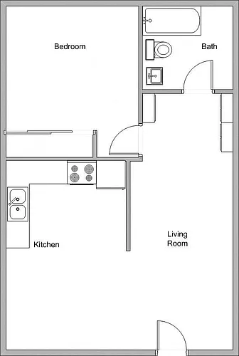 Floor plan 1 Bed 1 Bath