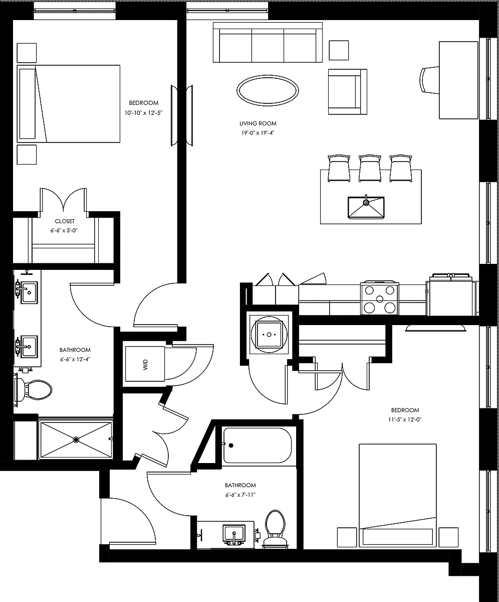 Floor plan B8 - Two Bedroom