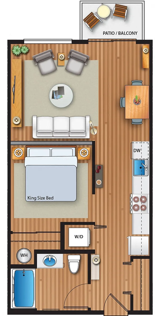 Floor plan Farmstead II 1x1 Open
