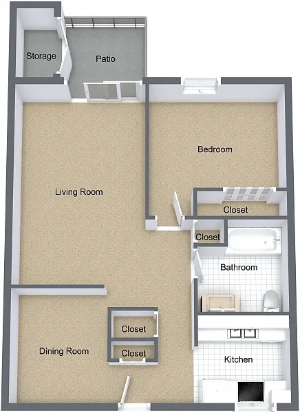 Floor plan One Bedroom Flat