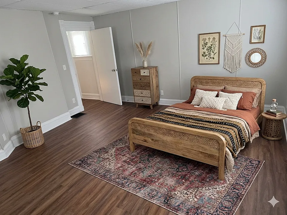 Bedroom one (virtual staging)