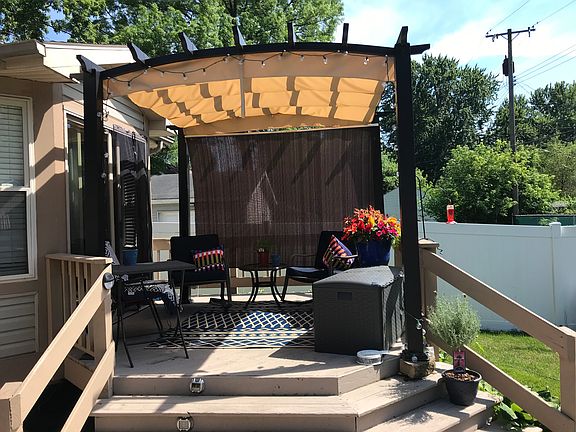 Pergola with sun shade