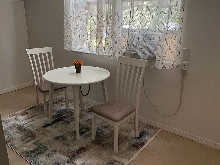 Breakfast table for two full view