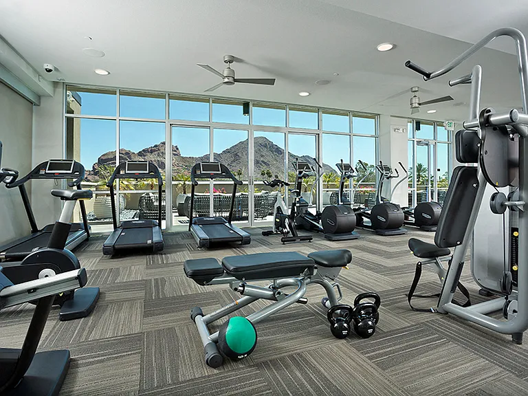 Rooftop, fully-equipped fitness center