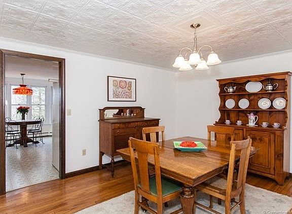 Dining room with kitchen view