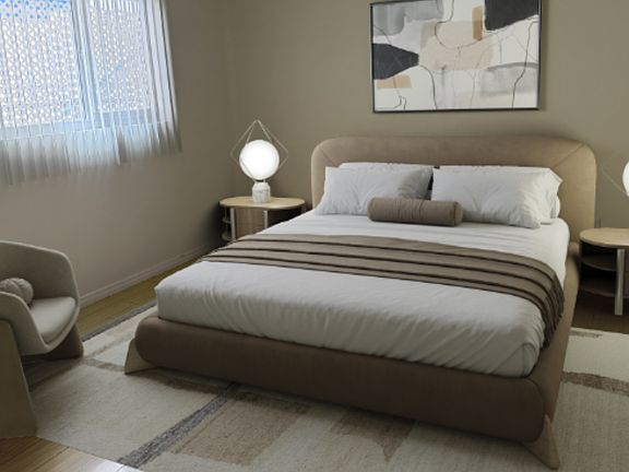 Primary bedroom - virtually stagged for visual reference