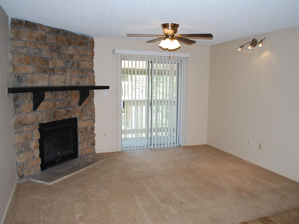Living Room with wood burning fireplace