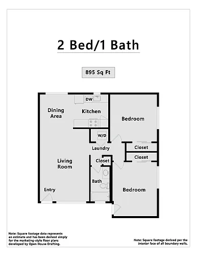 Floor plan Larger Two Bedroom