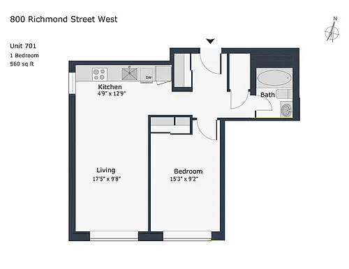 Floor plan 1 Bedroom - unit 801