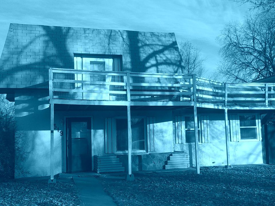Front of House showing elevated deck. Master bedroom accesses deck.