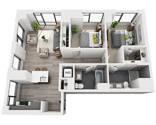 Floor plan Two Bedroom B2E