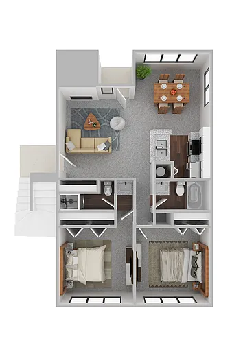 Floor plan Two Bedroom - River View