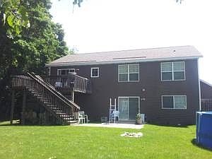 Backyard with deck 