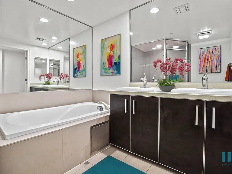 Bathroom with Double-Sink Vanity and Full-Size Bathtub