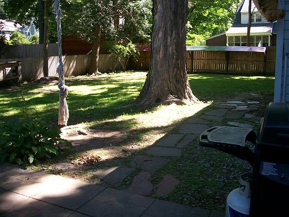 Stone pathway in the backyard