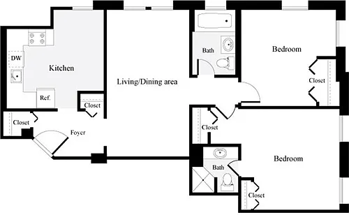 Floor plan 2 Bedrooms A