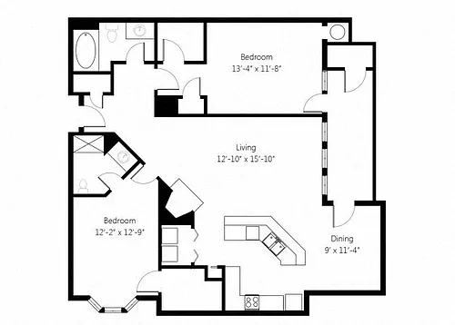 Floor plan Lincoln B3 2bed 2bath