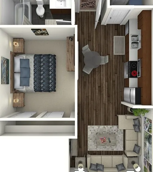 524 square foot one bedroom, one bath apartment home 524 square foot one bedroom, one bath apartment home