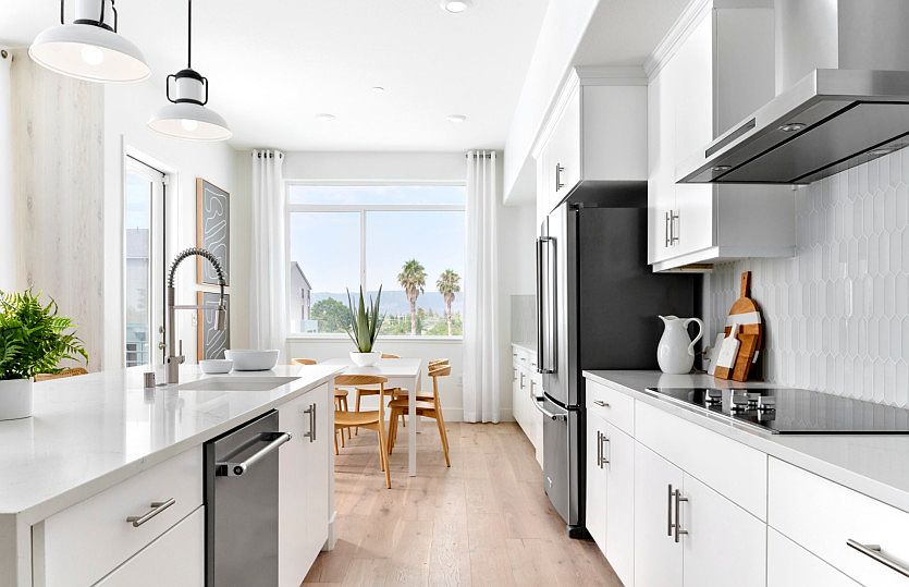 Open kitchen leading into cafe