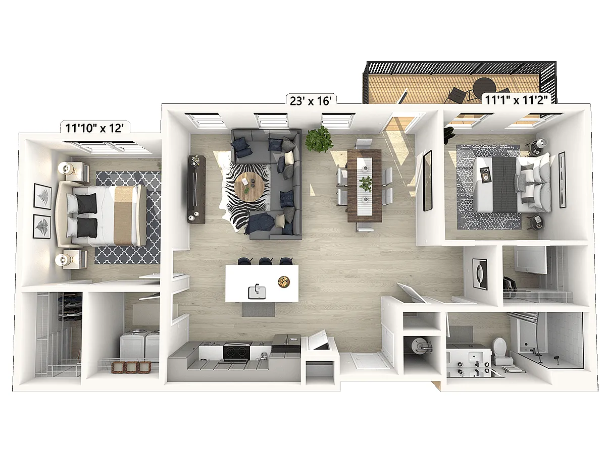 Floor plan B31 - 2 Bedroom 1 Bathroom