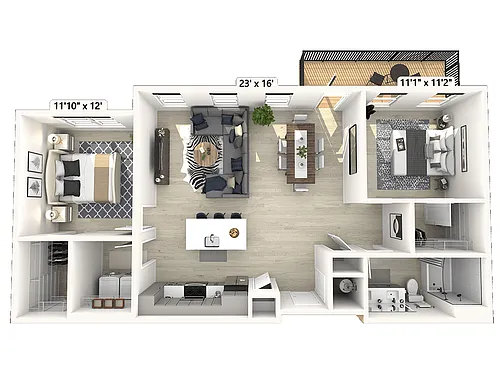 Floor plan B31 - 2 Bedroom 1 Bathroom