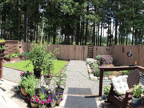 Backyard backs a greenbelt