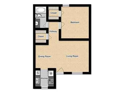 Floor plan One Bedroom