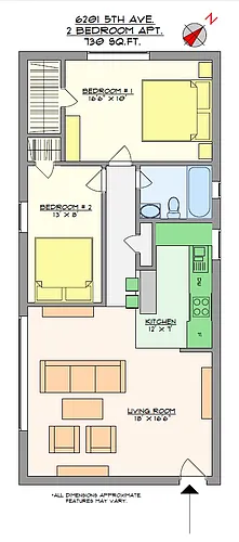 Floor plan 2-Bedroom 1-Bath