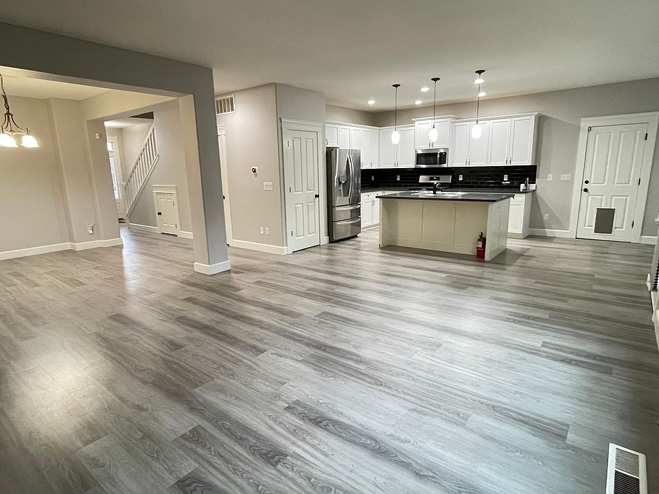 Open floor plan; living room, dining room, kitchen