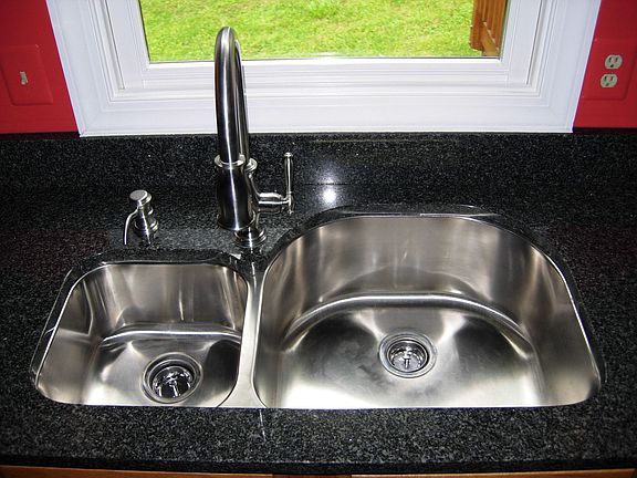 Large undermount stainless steel sink makes clean up a breeze!
